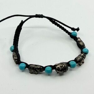 Boho Elephant & Buddha Cord Bracelet‎ Adjustable Stackable Layering Piece - Gift